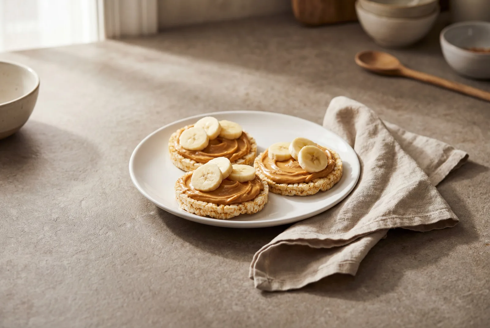 Banana Peanut Butter Rice Cakes