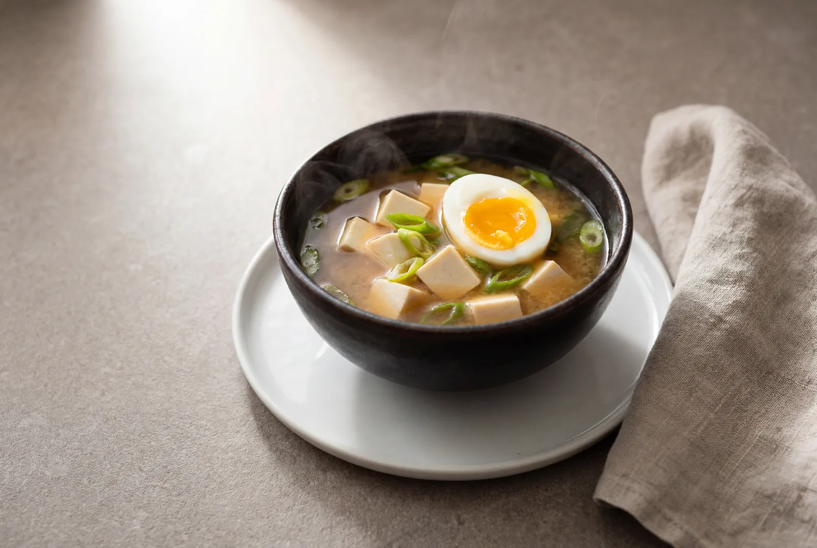 Breakfast Miso Soup with Tofu