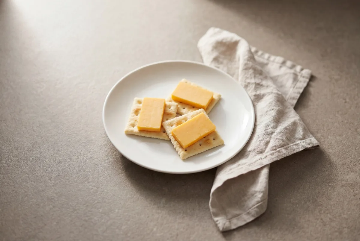 Saltine Crackers with Mild Cheese