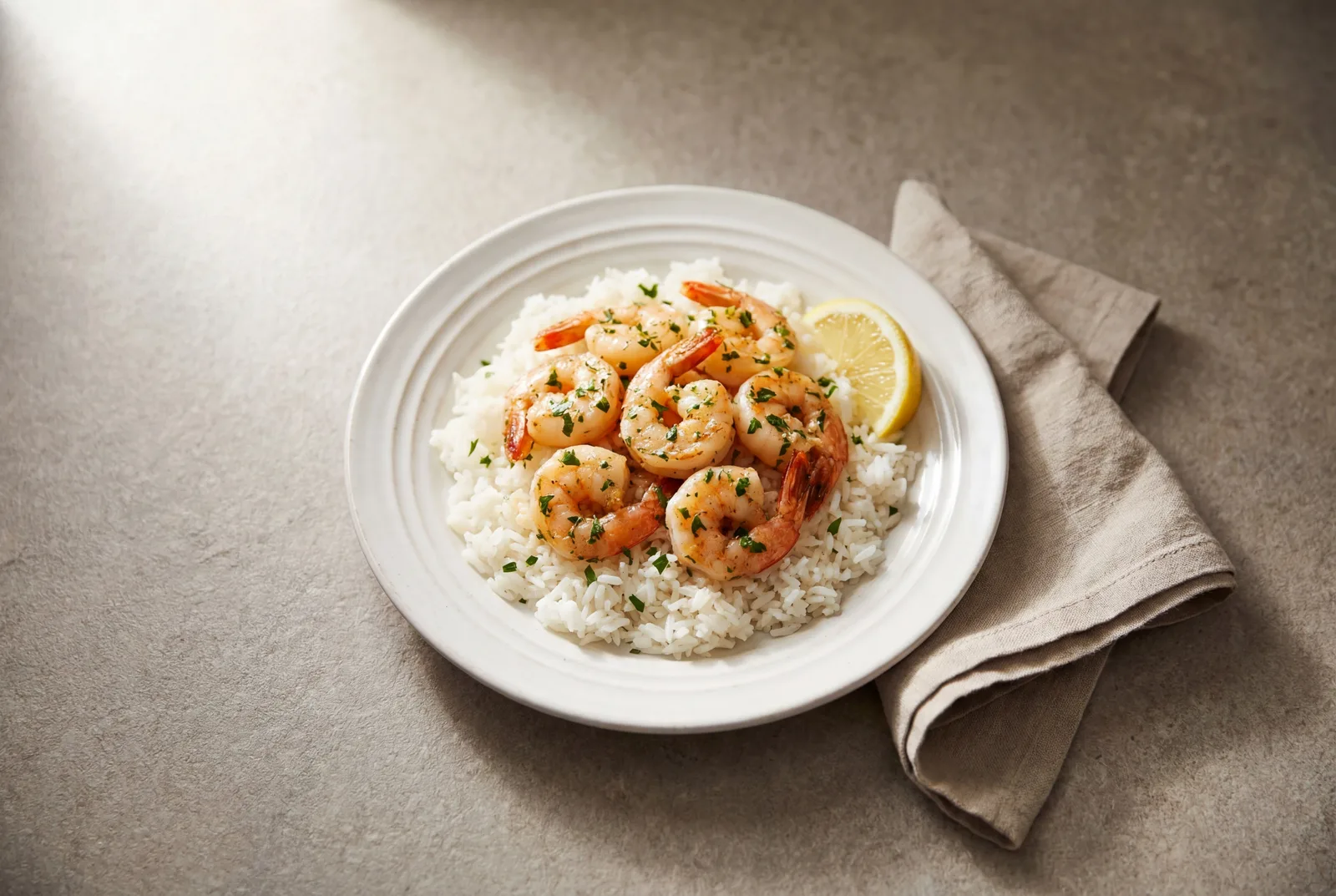 Garlic Butter Shrimp with Rice