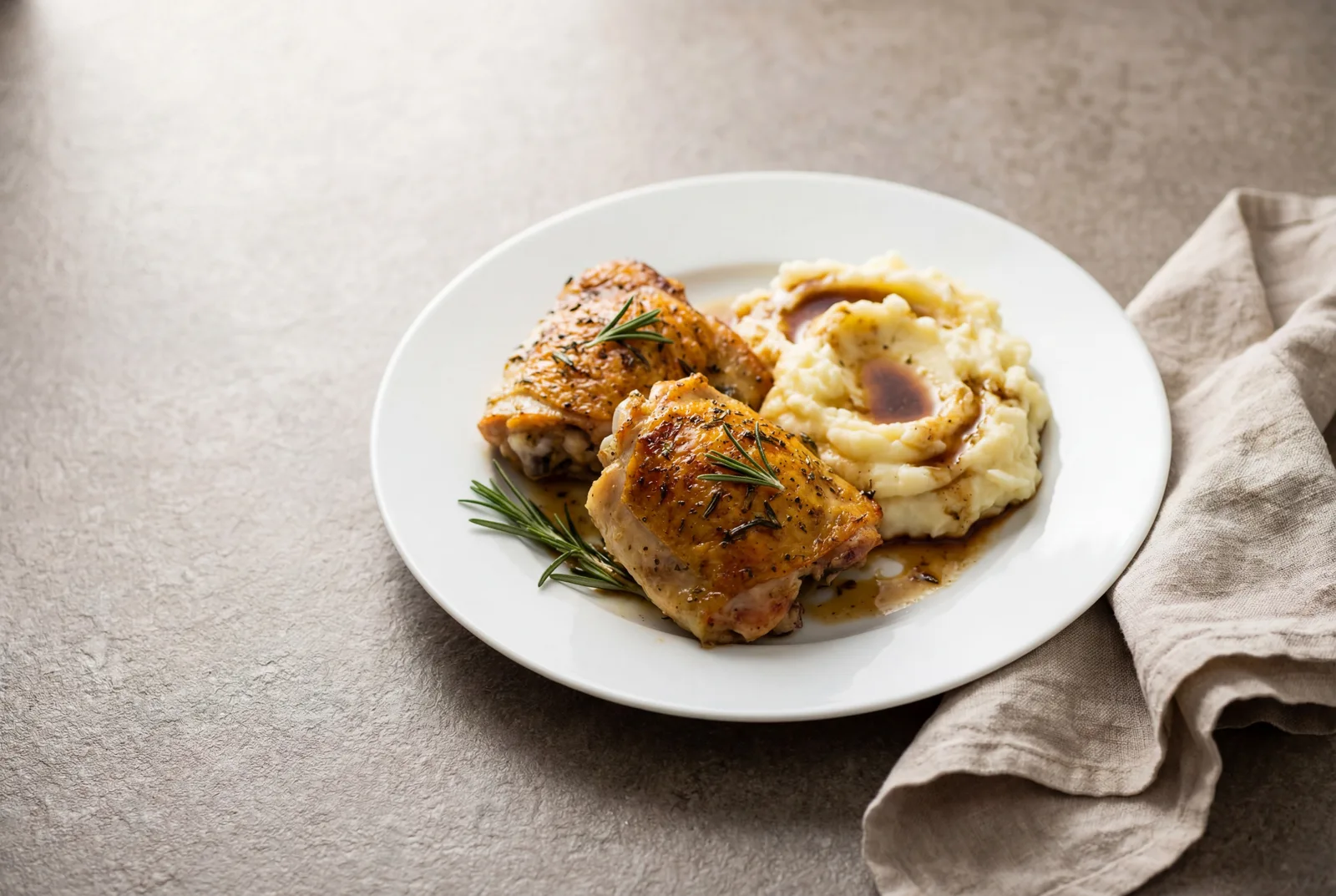Herb Roasted Chicken with Mashed Potatoes