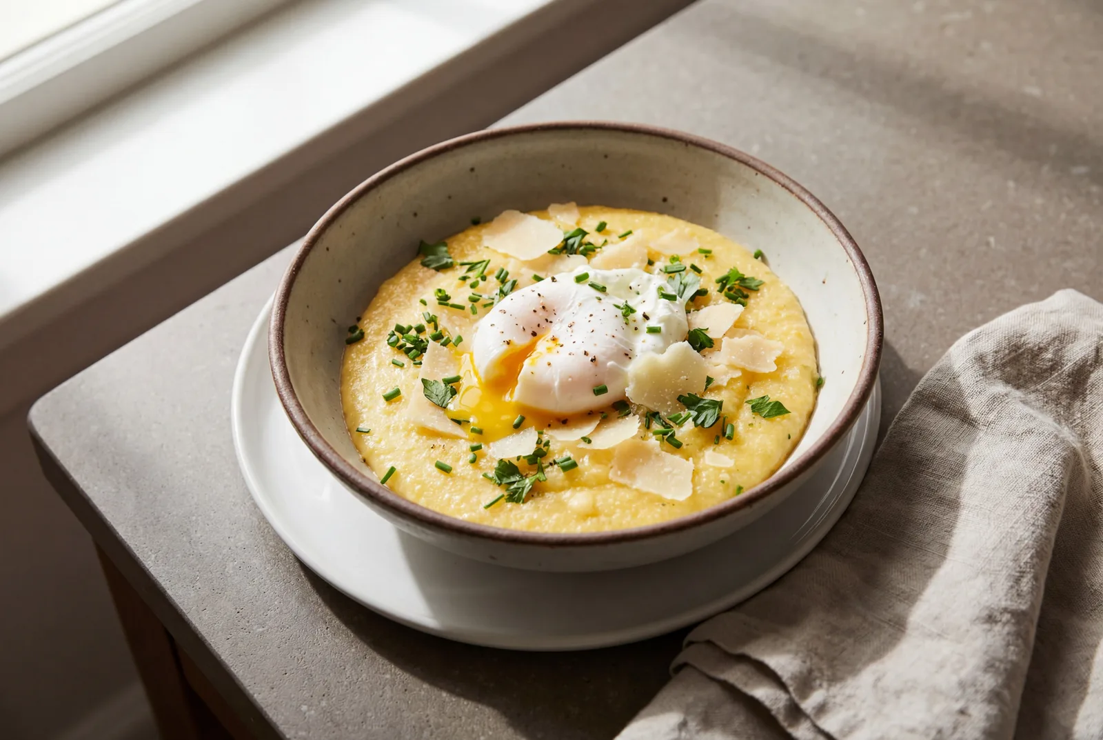 Creamy Polenta with Poached Egg