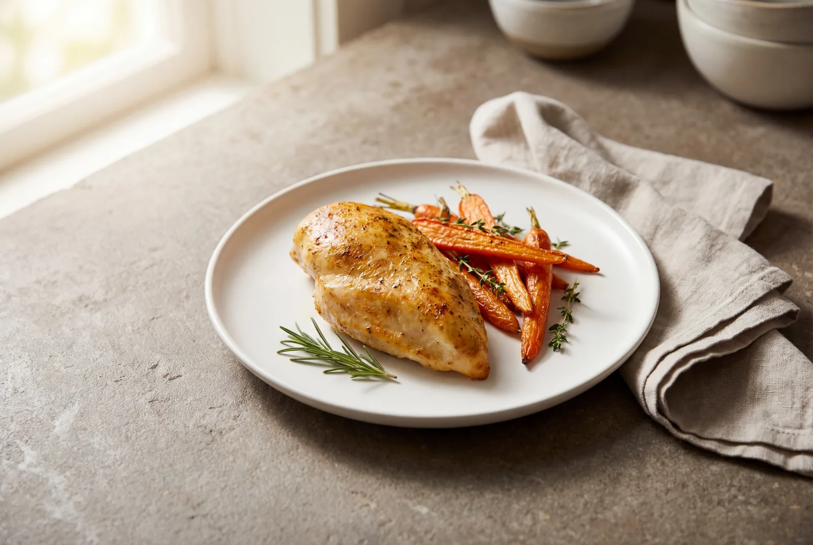 Simple Baked Chicken with Soft Carrots