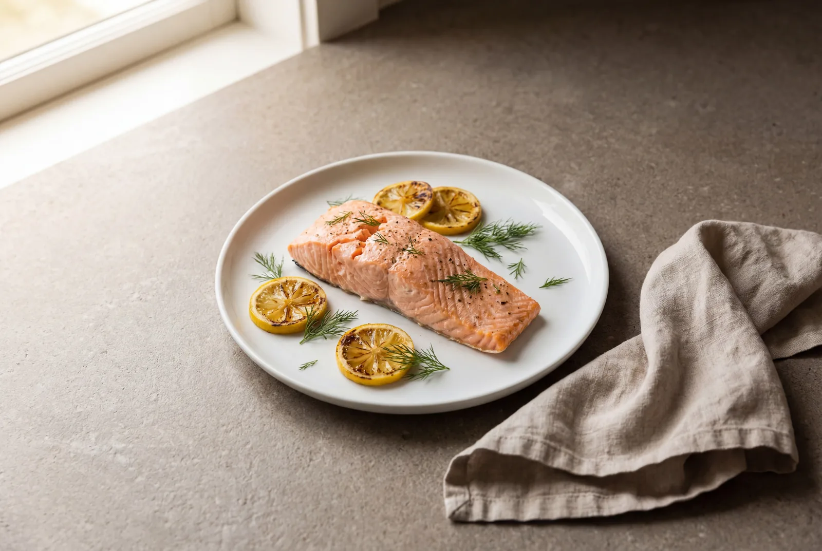 Simple Baked Salmon with White Rice