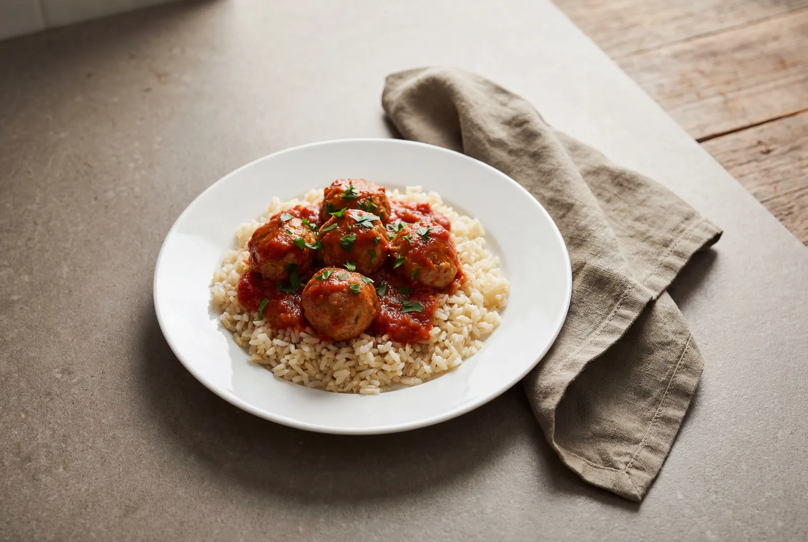 Tender Turkey Meatballs with Rice